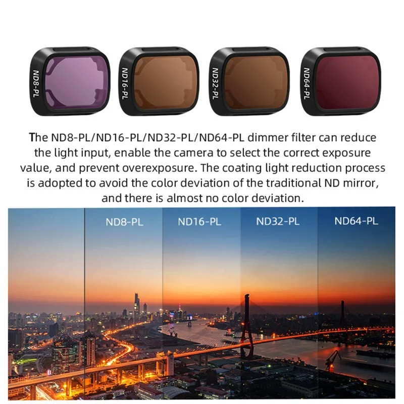 BRDRC Para DJI Mini 3 Pro UV / CPL / Filtro ND de Vidro Óptico Plástico + Drone Camera Lens Filter - CPL