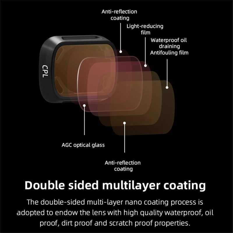 BRDRC Para DJI Mini 3 Pro UV / CPL / Filtro ND de Vidro Óptico Plástico + Drone Camera Lens Filter - CPL