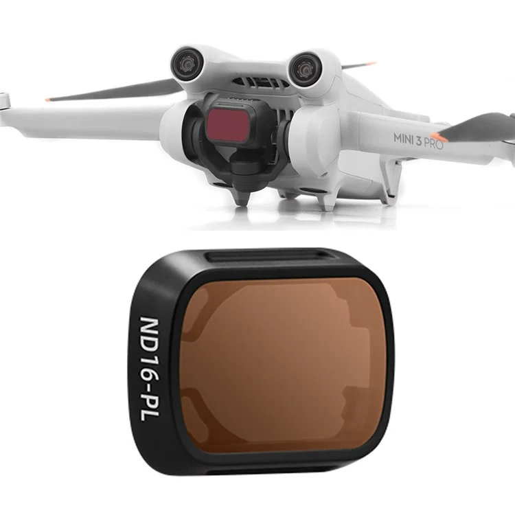 Brdrc Pour Dji Mini 3 Pro uv / Cpl / ND Filtre Plastique + Filtre de Lentille de Caméra en Verre Optique en Verre - Nd16-pl