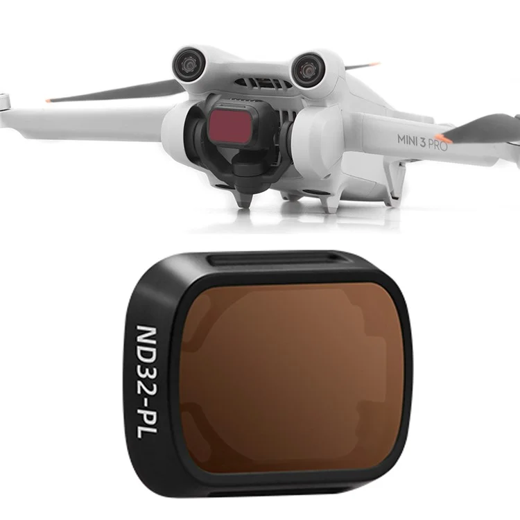 Brdrc Pour Dji Mini 3 Pro uv / Cpl / ND Filtre Plastique + Filtre de Lentille de Caméra en Verre Optique en Verre - ND32-PL