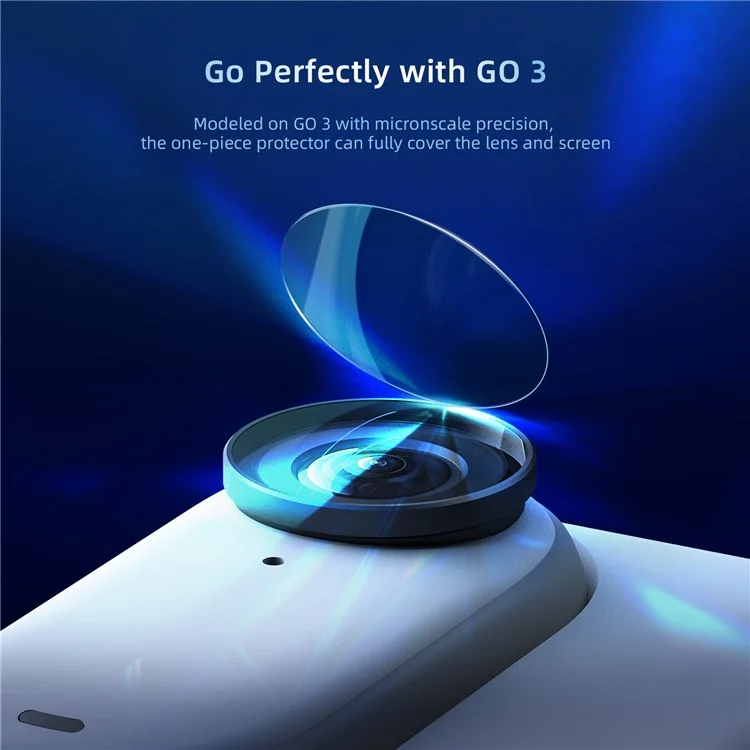 AMAGISN 2pcs Für Insta360 go 3 Anti-fingerabdruck HD Tempered Glass Lens Film + Screen Protector Set