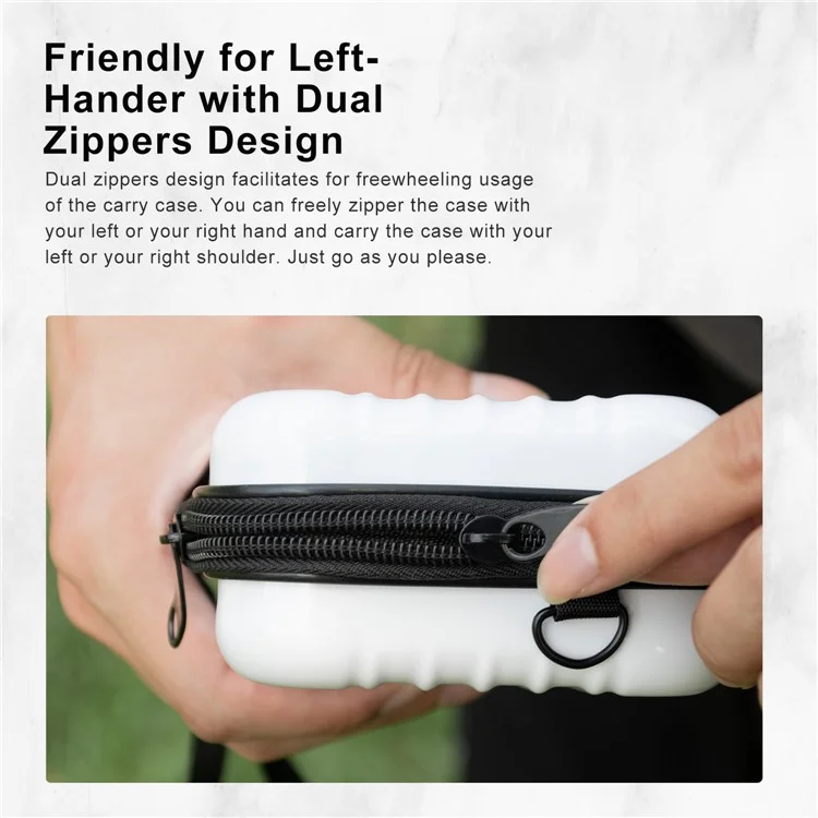 AMAGISN For Insta360 Flow PC+Nylon Small Size Hard Shell Carrying Case with Shoulder Strap - White
