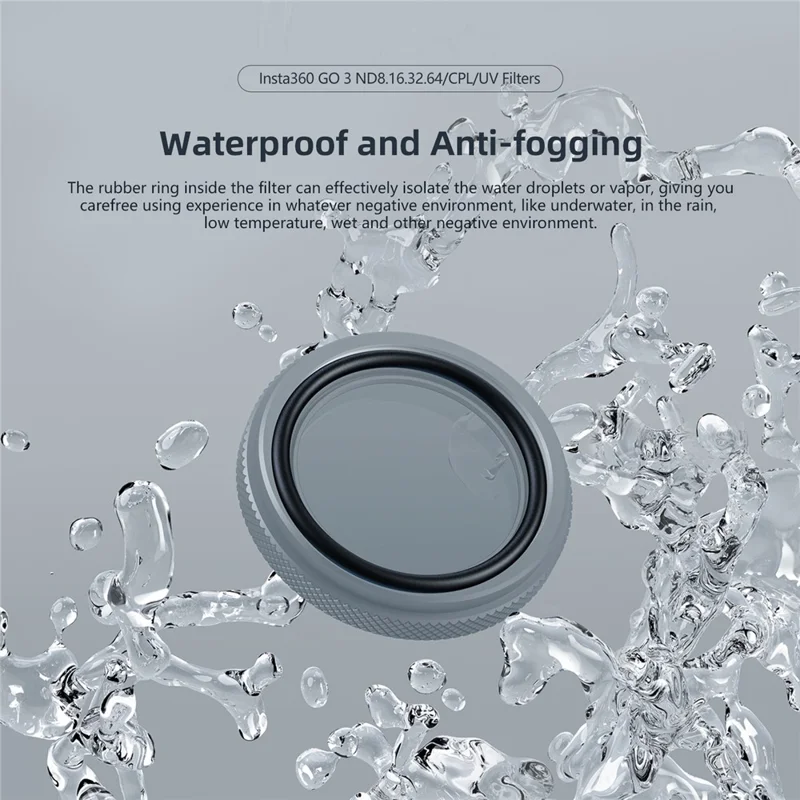 AMAGISN Filtr wodoodporny ze szkła optycznego do kamery akcji Insta360 GO3/GO2, filtr ochronny obiektywu CPL+ND8+ND16+ND32