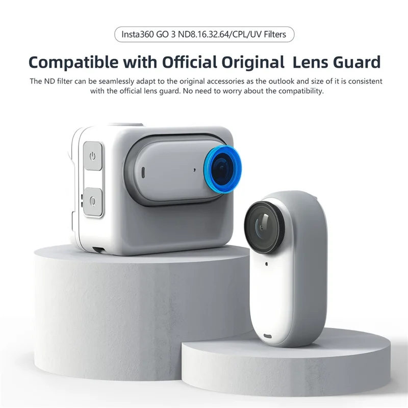 AMAGISN Filtr wodoodporny ze szkła optycznego do kamery akcji Insta360 GO3/GO2, filtr ochronny obiektywu CPL+ND8+ND16+ND32