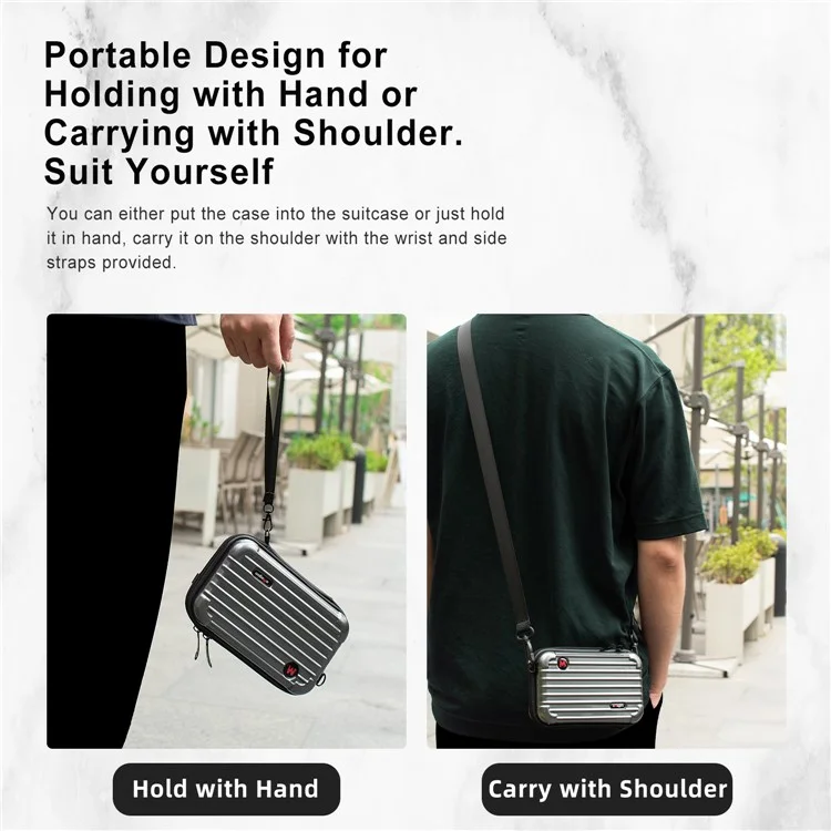 AMAGISN Storage Case for Insta360 GO 3 Action Camera Hard PC Shell with Detachable Inner Tray, Size S - Dark Grey