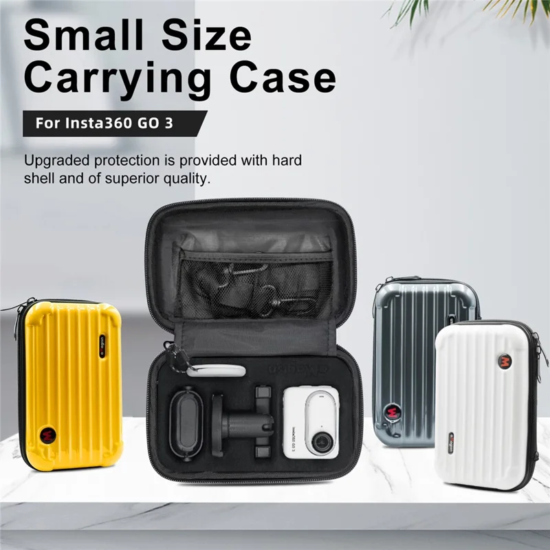 AMAGISN Storage Case for Insta360 GO 3 Action Camera Hard PC Shell with Detachable Inner Tray, Size S - White