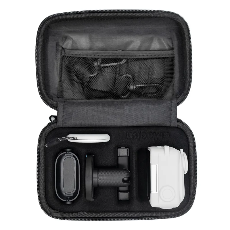 AMAGISN Storage Case for Insta360 GO 3 Action Camera Hard PC Shell with Detachable Inner Tray, Size S - White