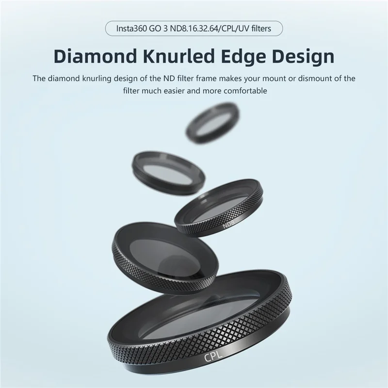 AMAGISN Waterdichte Filter voor Insta360 GO 3 / 2 Actiecamera Lensbeschermingsset, ND8+ND16+ND32