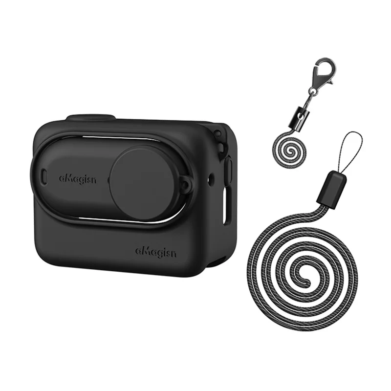 AMAGISN Para Insta360 GO 3 Capa Protetora de Silicone Anti-queda - Preta