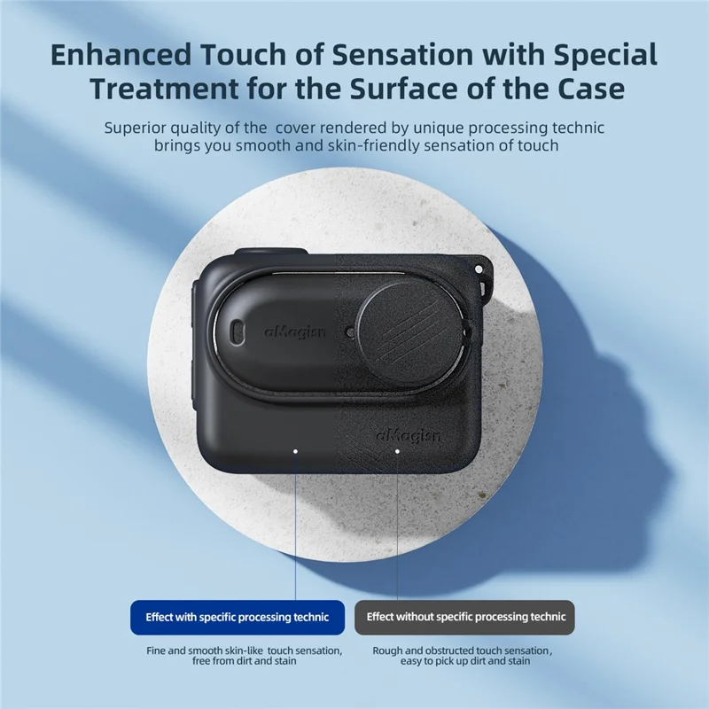 AMAGISN Für Insta360 GO 3 Silikon Anti-Sturz-Gehäuse Kamera Schutzhülle - Grau