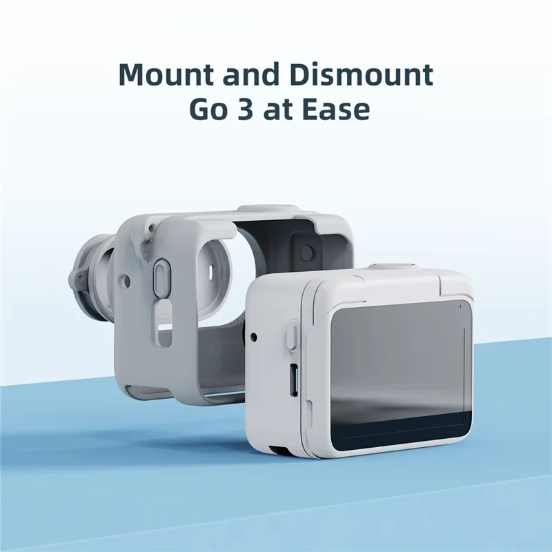 AMAGISN Für Insta360 GO 3 Silikon Anti-Sturz-Gehäuse Kamera Schutzhülle - Grau