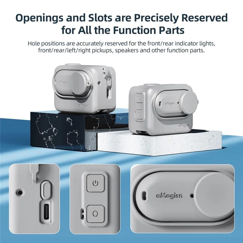 AMAGISN Für Insta360 GO 3 Silikon Anti-Sturz-Gehäuse Kamera Schutzhülle - Grau