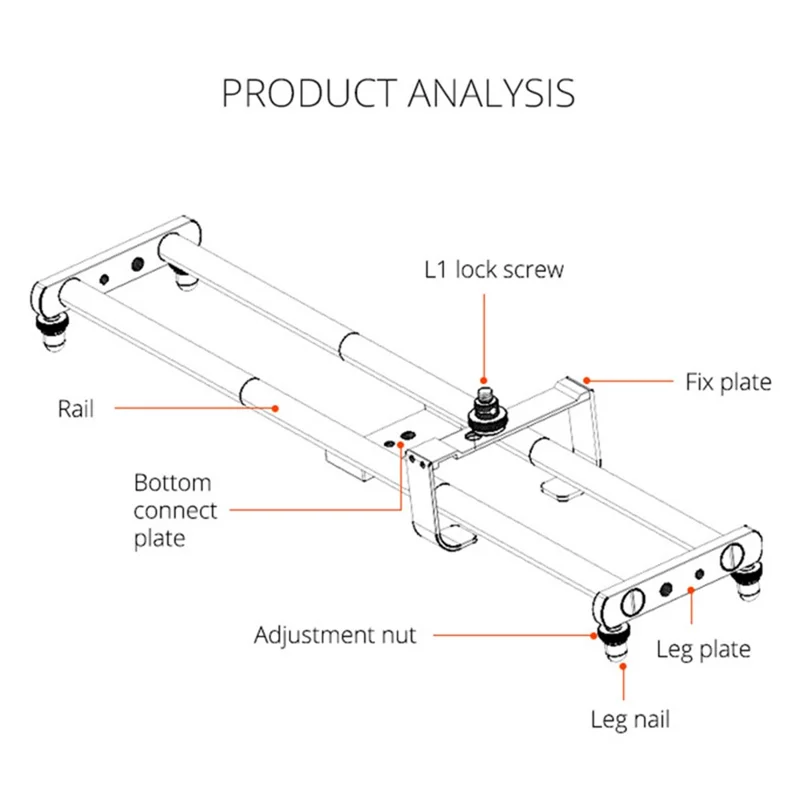 Glissière pour caméra YELANGU L5iEG L5i, dolly de prise de vue, avec rail pour caméra et caméscope, jusqu'à 3 kg