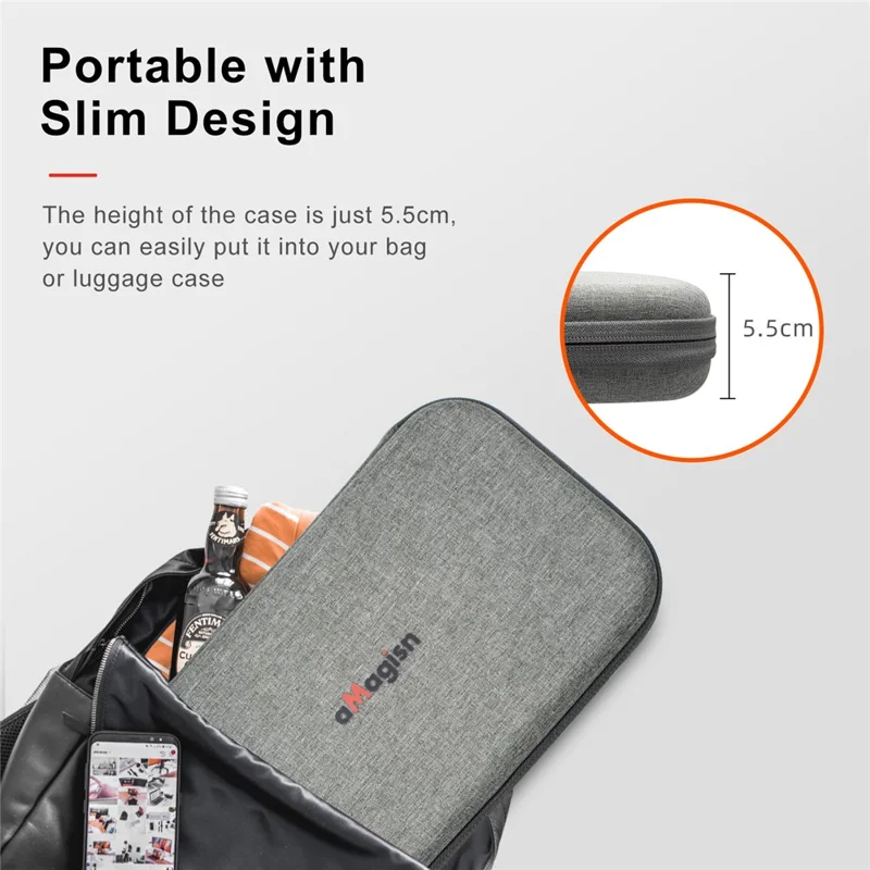 AMAGISN For DJI Osmo Action 4 / 3 Sports Camera Portable EVA+Cloth Storage Bag Shockproof Carrying Case