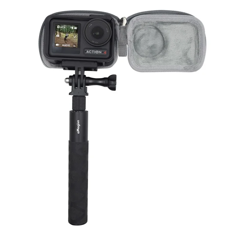 AMAGISN Pour DJI Osmo Action 4 / 3 Sac de rangement pour le corps de la caméra Sac de protection antichoc en EVA+Fleece