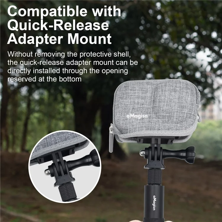 AMAGISN Pour DJI Osmo Action 4 / 3 Sac de rangement pour le corps de la caméra Sac de protection antichoc en EVA+Fleece