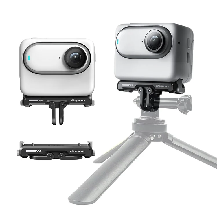AMASIGN Magnetic Quick Release Mount for Insta360 GO 3 Camera Foldable 1 / 4" Adapter Bracket