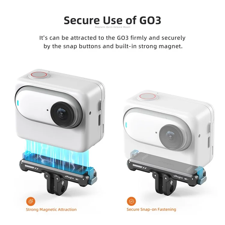 AMASIGN Magnetic Quick Release Mount for Insta360 GO 3 Camera Foldable 1 / 4" Adapter Bracket