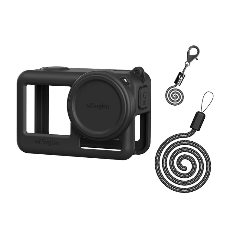 AMAGISN Silikon-Hülle für DJI Osmo Action 4 / 3 Action Kamera, kratzfester Schutzüberzug - Schwarz