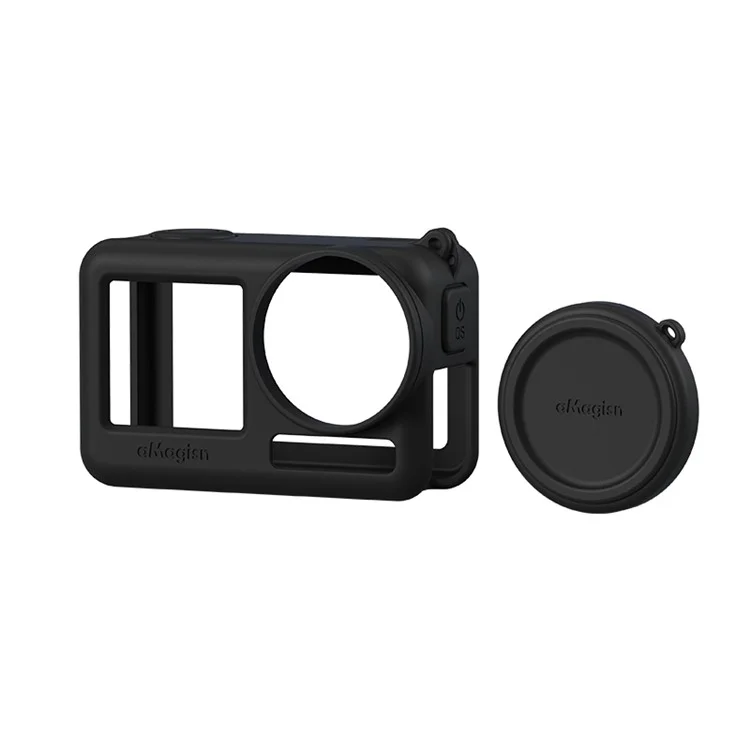 AMAGISN Silikon-Hülle für DJI Osmo Action 4 / 3 Action Kamera, kratzfester Schutzüberzug - Schwarz