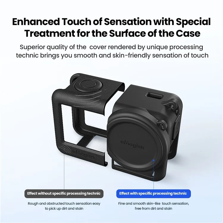 AMAGISN Silikon-Hülle für DJI Osmo Action 4 / 3 Action Kamera, kratzfester Schutzüberzug - Schwarz