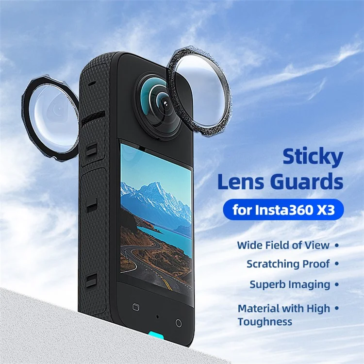 AMAGISN 1 Paio di Protezioni per Lente in PMMA per Fotocamera Insta360 X3 Anti-graffio