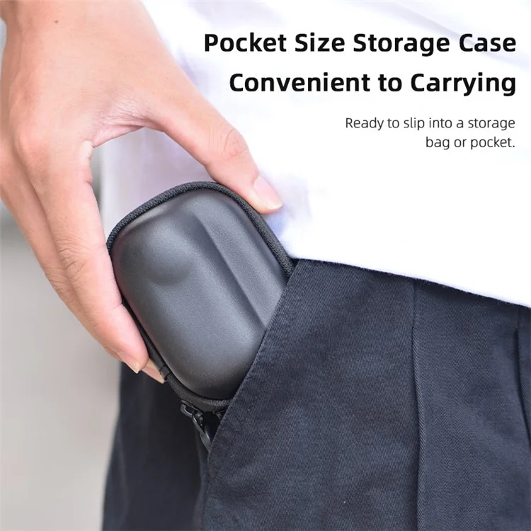 BRDRC Per Insta360 GO3 Sports Camera Storage Bag Custodia protettiva portatile con moschettone - Nero