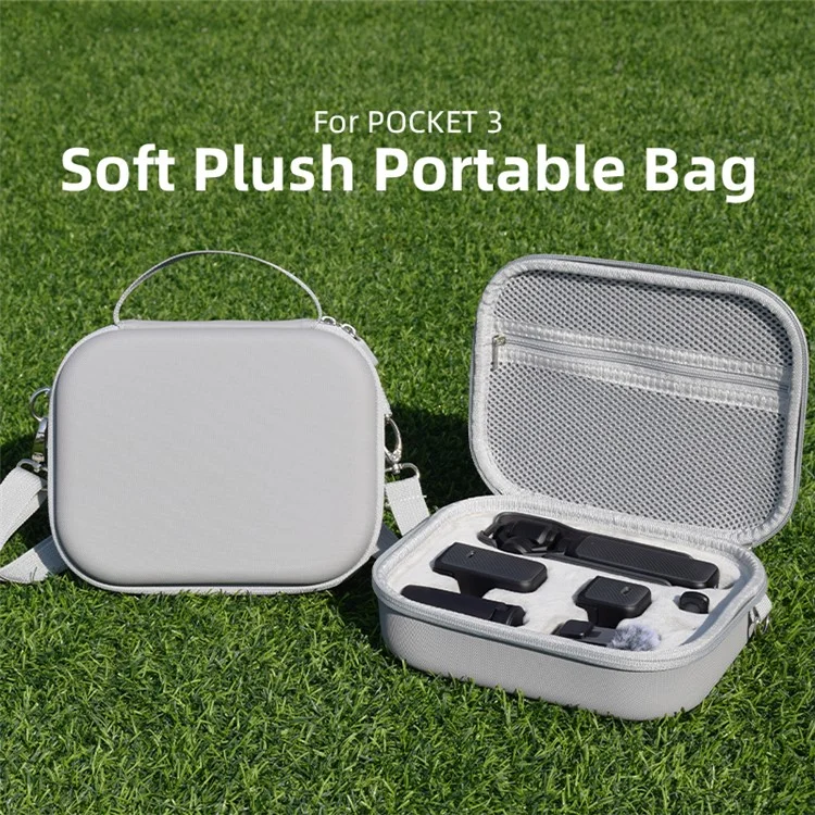 BRDRC Pour DJI Osmo Pocket 3 Sac d'épaule en cuir PU Étui de transport Doublure en peluche