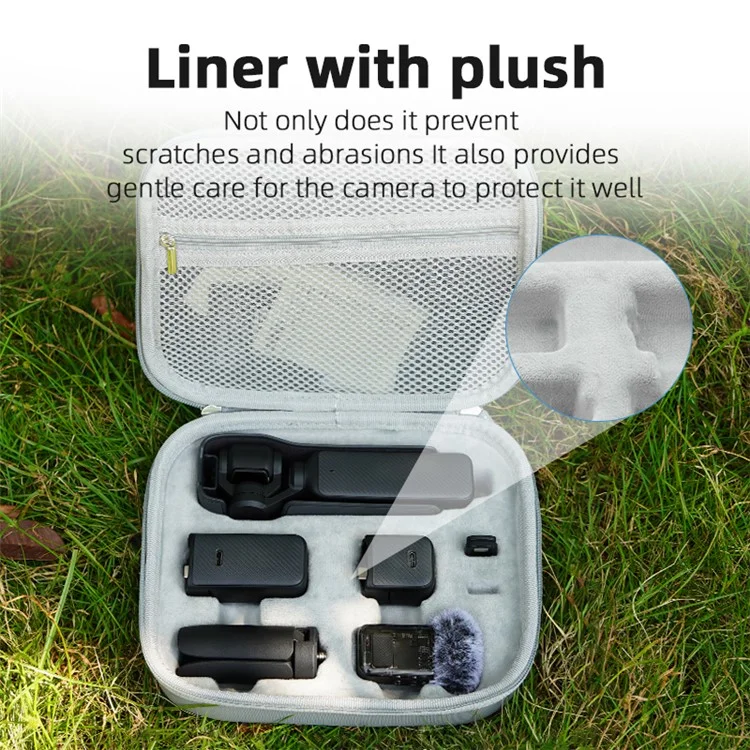 BRDRC Pour DJI Osmo Pocket 3 Sac d'épaule en cuir PU Étui de transport Doublure en peluche
