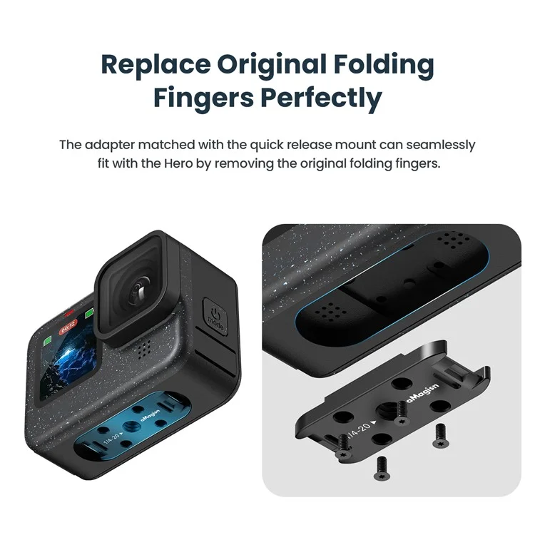 AMAGISN For GoPro Hero Magnetisch Legierungsaluminium Kamera Schnellverschluss Halterung Adapter