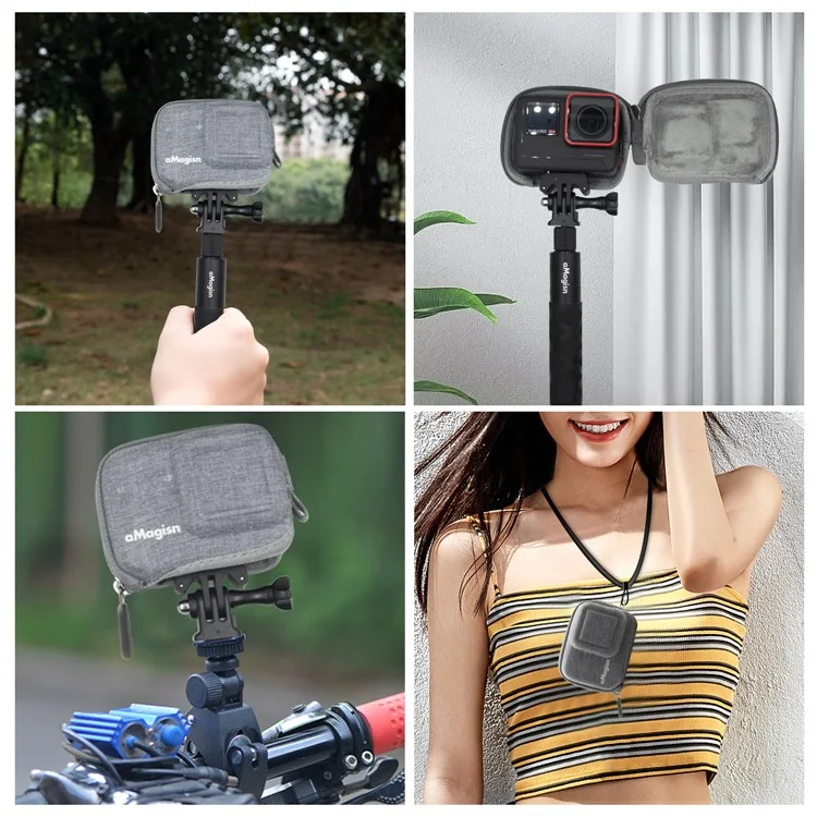 AMAGISN Para Insta360 Ace Pro / Ace Carregando Case EVA+Cloth Camera Storage Bag