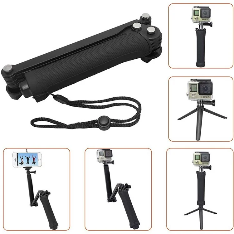 56-in-1 Para GoPro Action Camera Accessories Kit Head / Juego de Trípode de Correa de Cofre