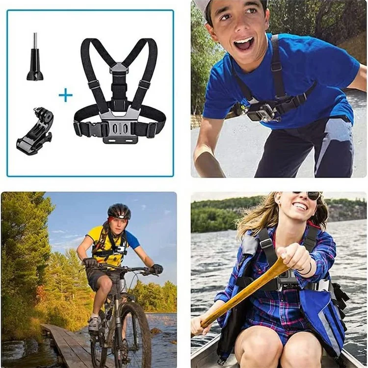 11-in-1 universelles Brustgurthalterung-Kopfhalterung-Outdoor-Kit-Set für Action-Kameras