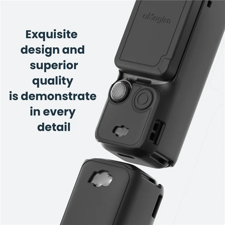 AMAGISN Silikon-Schutzhülle für DJI Osmo Pocket 3 Action Camera Zubehör-Kit - Schwarz