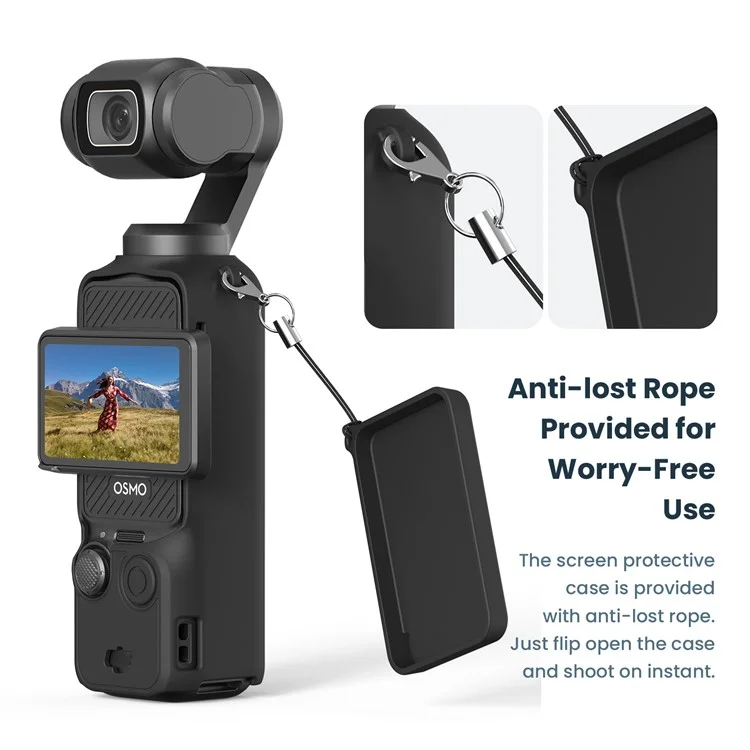 AMAGISN Silikon-Schutzhülle für DJI Osmo Pocket 3 Action Camera Zubehör-Kit - Schwarz