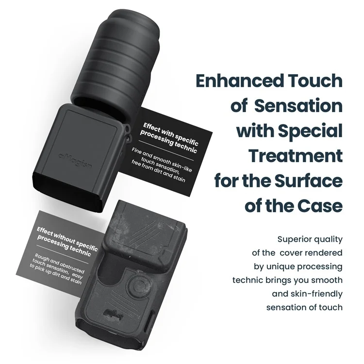 AMAGISN Silikon-Schutzhülle für DJI Osmo Pocket 3 Action Camera Zubehör-Kit - Schwarz