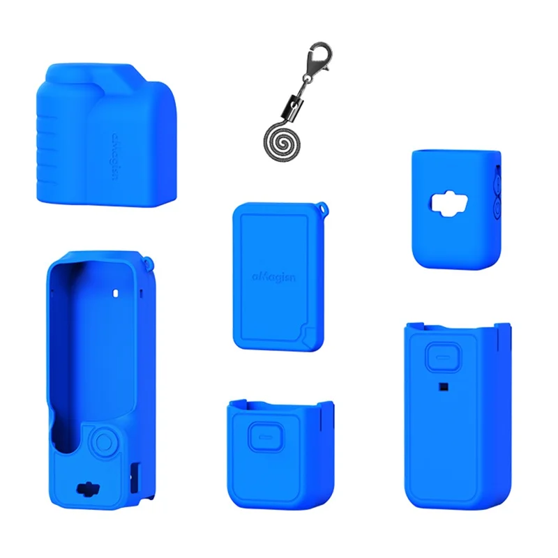 AMAGISN Silicone Protective Case for DJI Osmo Pocket 3 Action Camera Accessories Kit - Blue