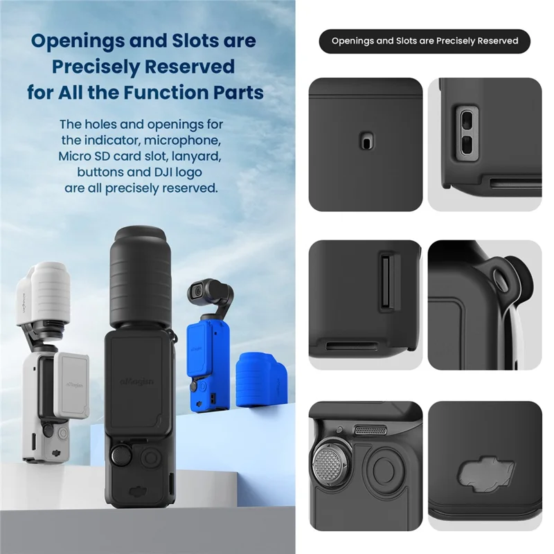 AMAGISN Silicone Protective Case for DJI Osmo Pocket 3 Action Camera Accessories Kit - Blue