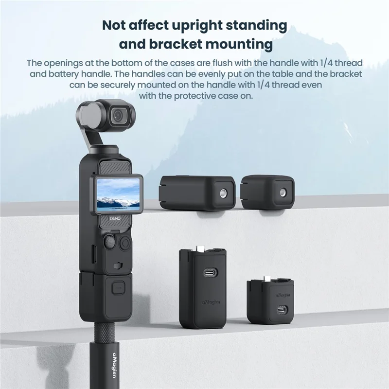 AMAGISN Silicone Protective Case for DJI Osmo Pocket 3 Action Camera Accessories Kit - Blue