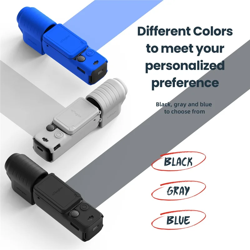 AMAGISN Silicone Protective Case for DJI Osmo Pocket 3 Action Camera Accessories Kit - Blue
