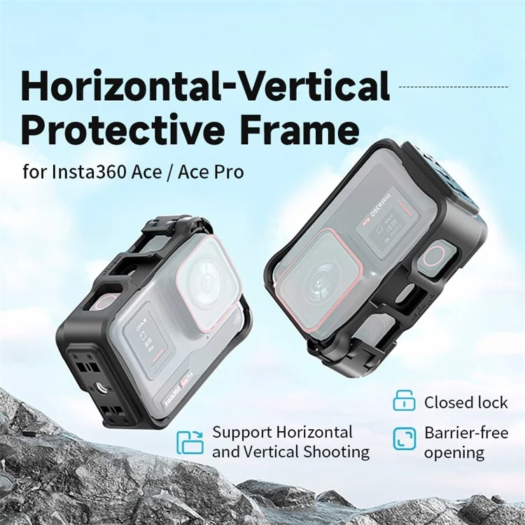 AMAGISN Intelaiatura protettiva orizzontale e verticale per Insta360 Ace / Custodia di estensione Ace Pro