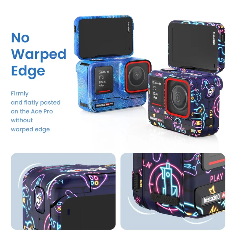 AMAGISN Camera Sticker for Insta360 Ace Pro Anti-scratch Protective Skin - Carbon Fiber