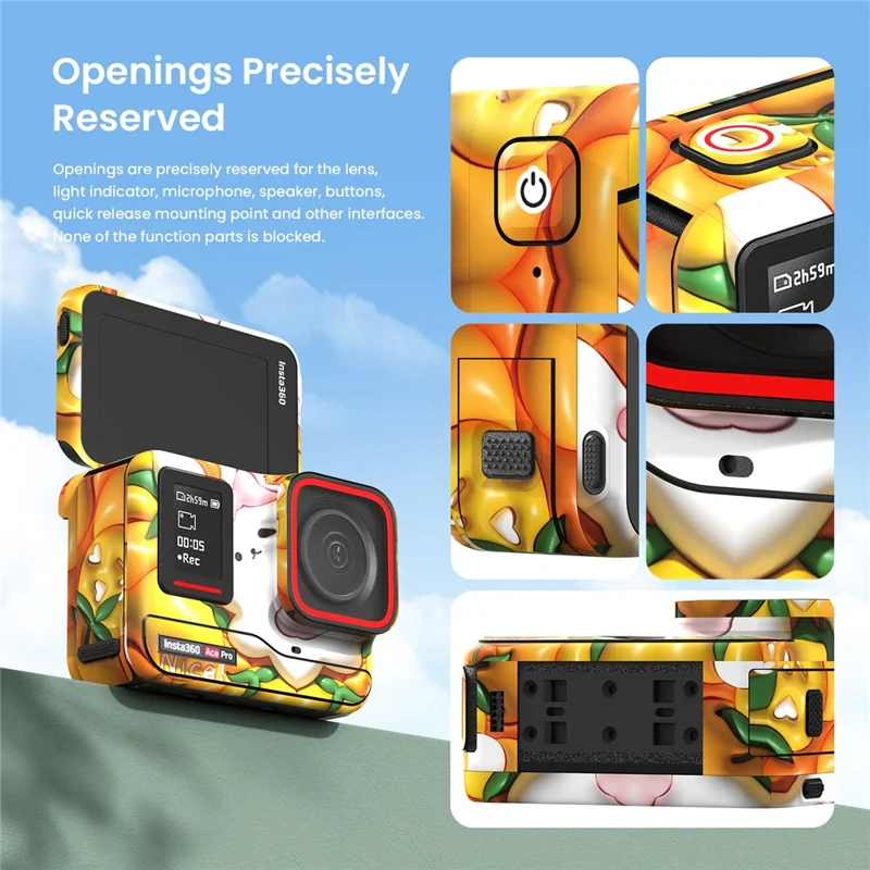 AMAGISN Camera Sticker for Insta360 Ace Pro Anti-scratch Protective Skin - Carbon Fiber