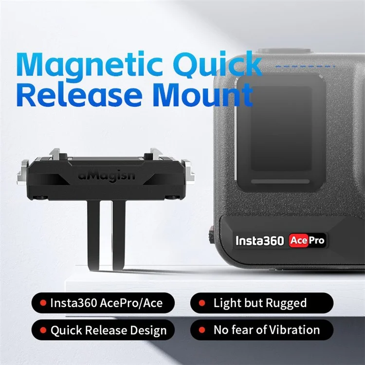 AMAGISN Magnetischer Schnellverschlussadapter für Insta360 Ace Pro / Ace Action Plastic Camera Mount