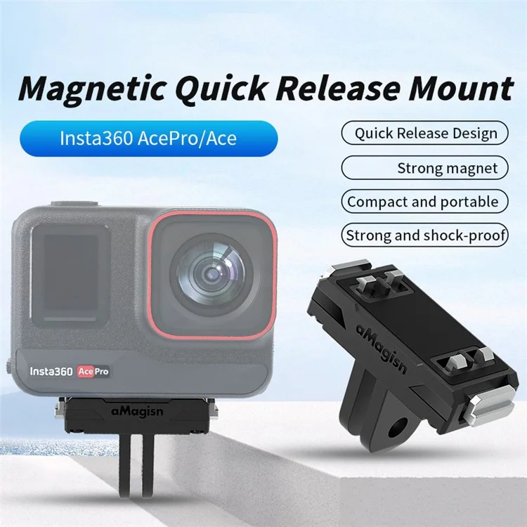 AMAGISN Magnetischer Schnellverschlussadapter für Insta360 Ace Pro / Ace Action Plastic Camera Mount