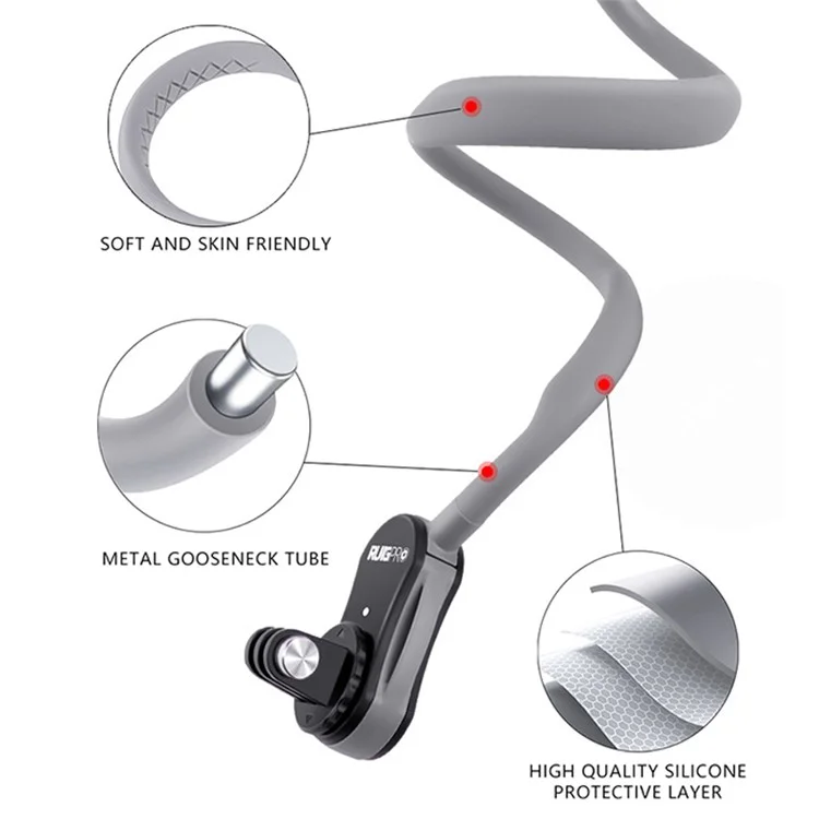 RUIGPRO Para GoPro / Insta360 / DJI Action Camera Neck Mount Bracket + Anti-shake Strap + Extension Arm + Magnetic Phone Holder