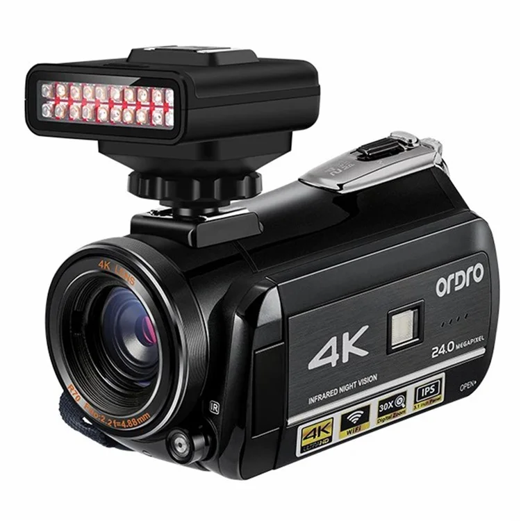 ORDRO LN-3 Video Camera IR Night Vision Light for Camcorder DSLR Photography