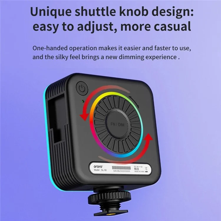 ORDRO SL-50 2700-6500K RGB Видео Свет 360° Полноцветный Портативный Фотографический Осветитель Камеры Заполняющий Свет