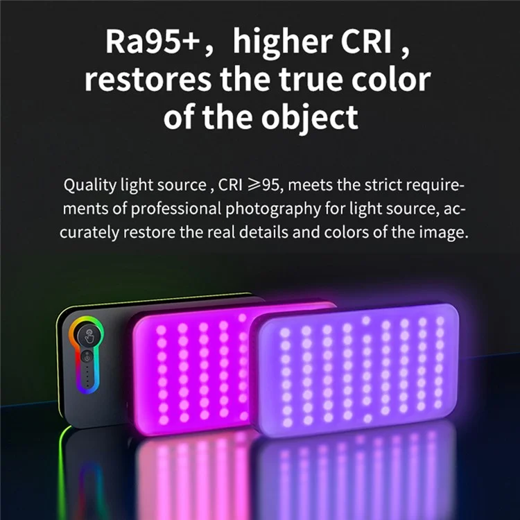 ORDRO SL-120 2500K-10000K Ajuste de brillo sin escala, luz de relleno de cámara RGB de color completo