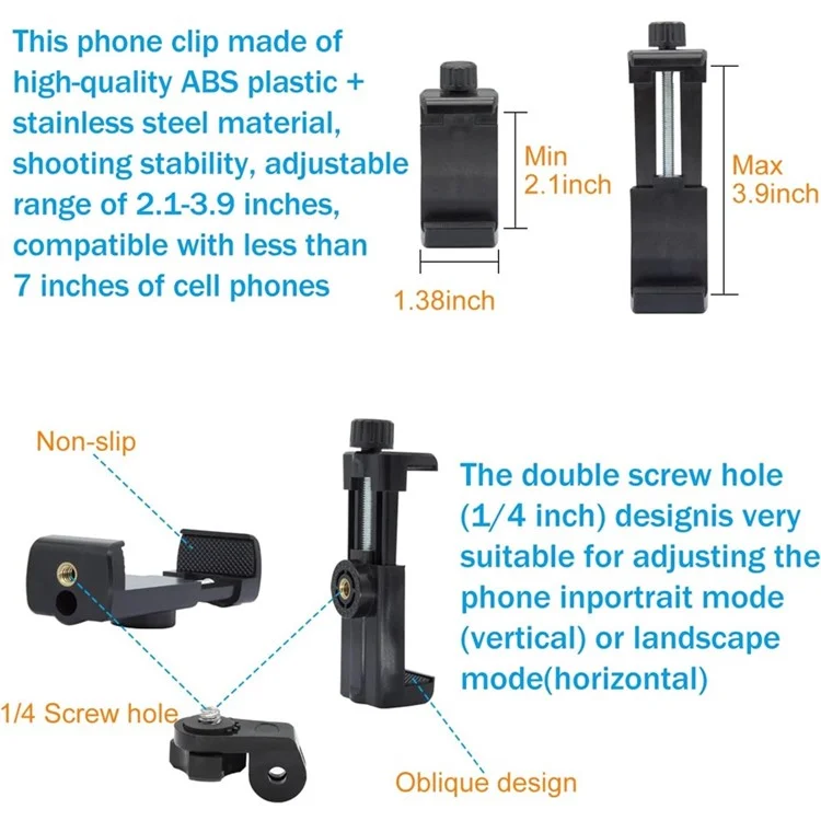 Kit de Accesorios de Cámara de Acción 5 en 1 con Correa para la Cabeza y Clip para Teléfono y Llave Inglesa para GoPro
